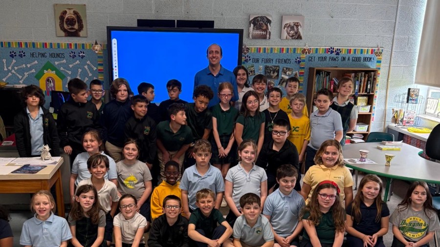 wkbn-meteorologist-craig-ziobert-visits-local-school