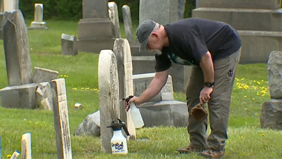 historical-society-cleans-up-neglected-headstones-at-old-north-cemetery