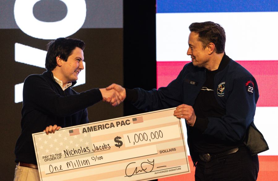 elon-musk-likely-broke-the-law-by-promising-voters-$1-million-payouts,-wisconsin-board-says