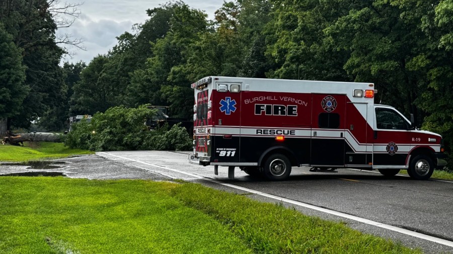 person-hospitalized-after-crashing-into-downed-tree