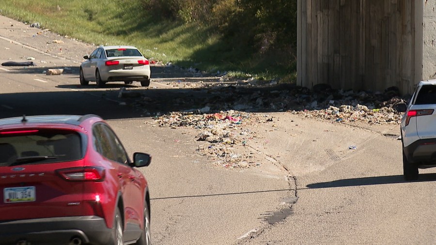 trash-spill-creates-hazard-along-i-680-in-youngstown