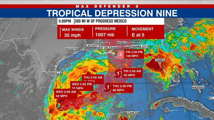 tropical-depression-nine-forms-in-gulf,-expected-to-quickly-strengthen-into-hurricane